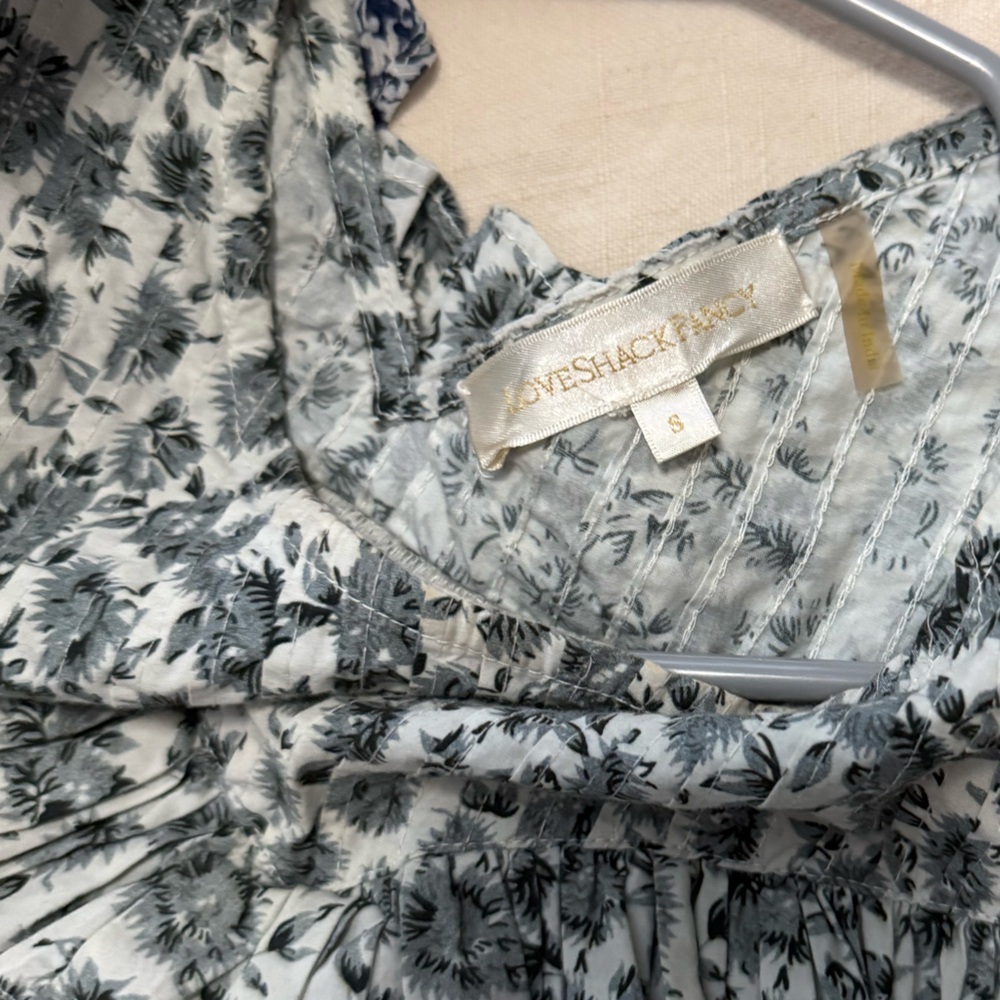 LoveShackFancy Floreen Mini in Warm Gray Pintuck Pleated Cotton - Picture 5 of 5